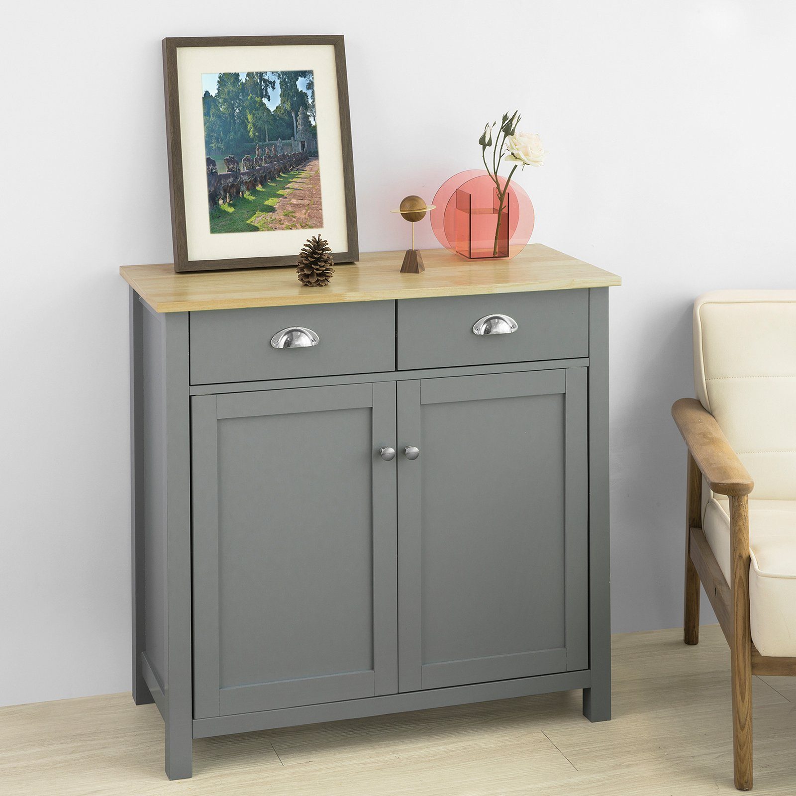 SoBuy Sideboard FSB25, Kommode Küchenschrank Flurschrank
