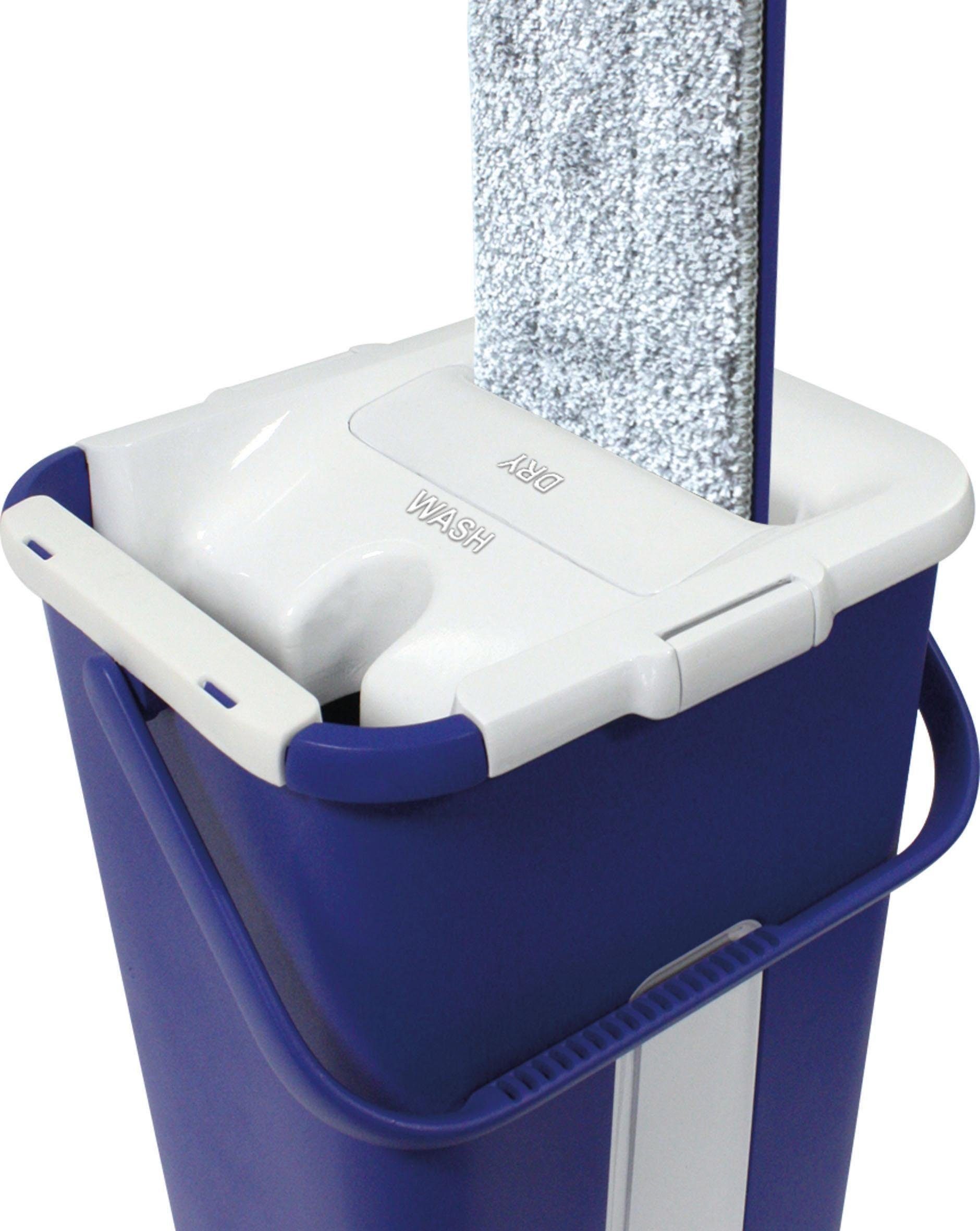 MediaShop Bodenwischer-Set Livington Touchless Mop, inkl. Doppeleimer und Mikrofaserpad, 2,7 Liter