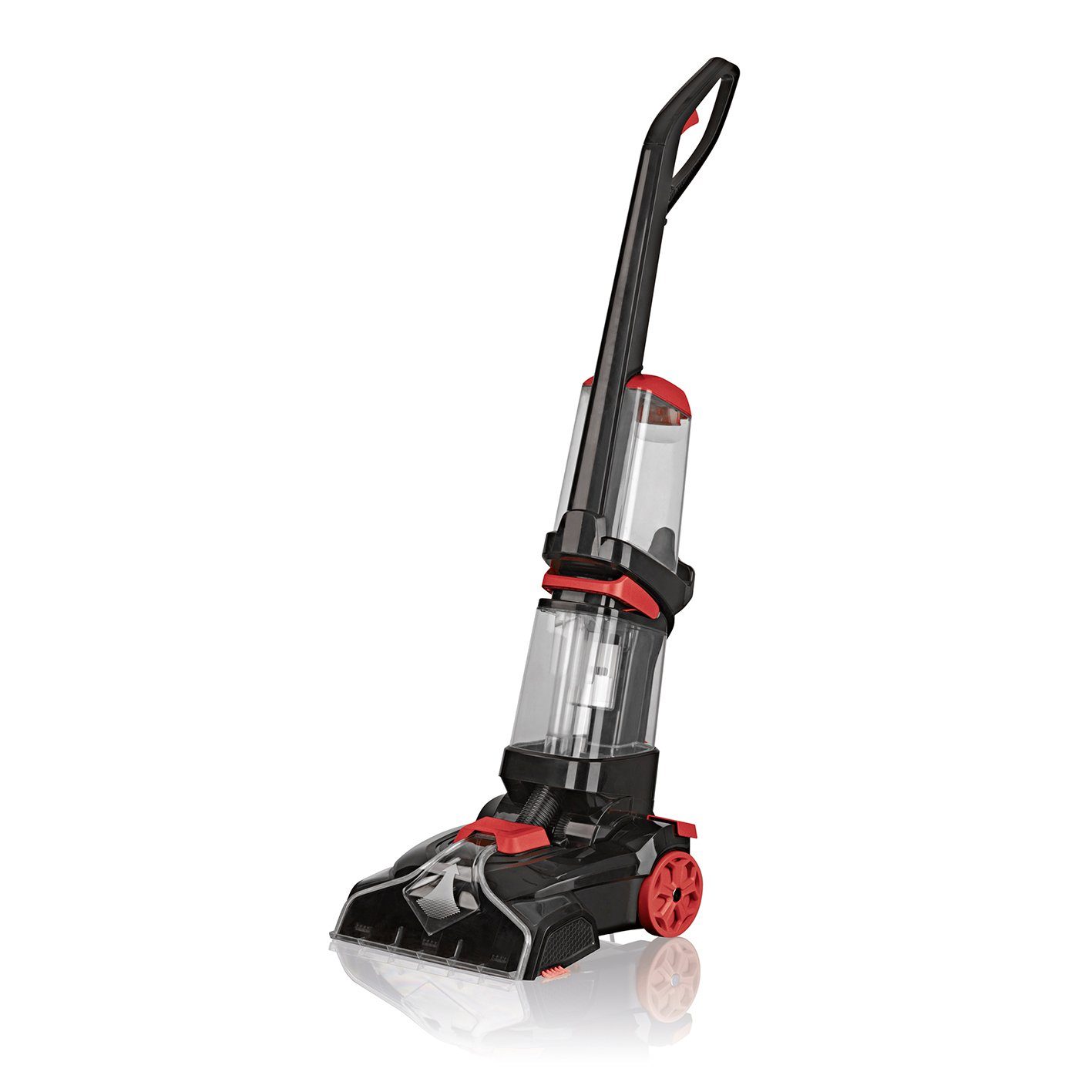 CLEANmaxx Teppichreinigungsgerät Professional mit Vibrations- und Seitenbürsten - schwarz/rot, Waschsauger, Teppichreiniger, Shampoonierer, Teppich