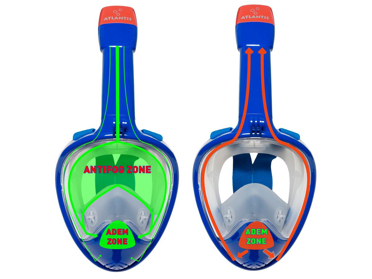 Atlantis 2.0 Blau L/XL Erwachsene Schnorchelmaske