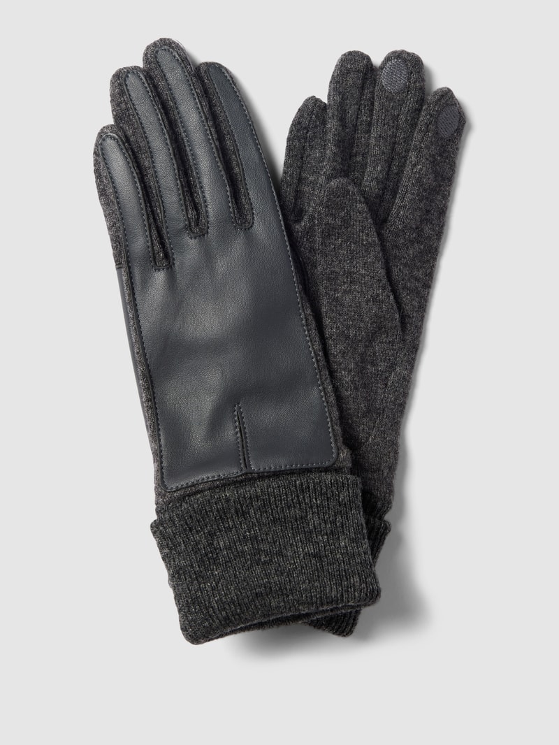 Touchscreen-Handschuhe mit Lederbesatz Modell 'Sport Nappa Glove' in anthrazit