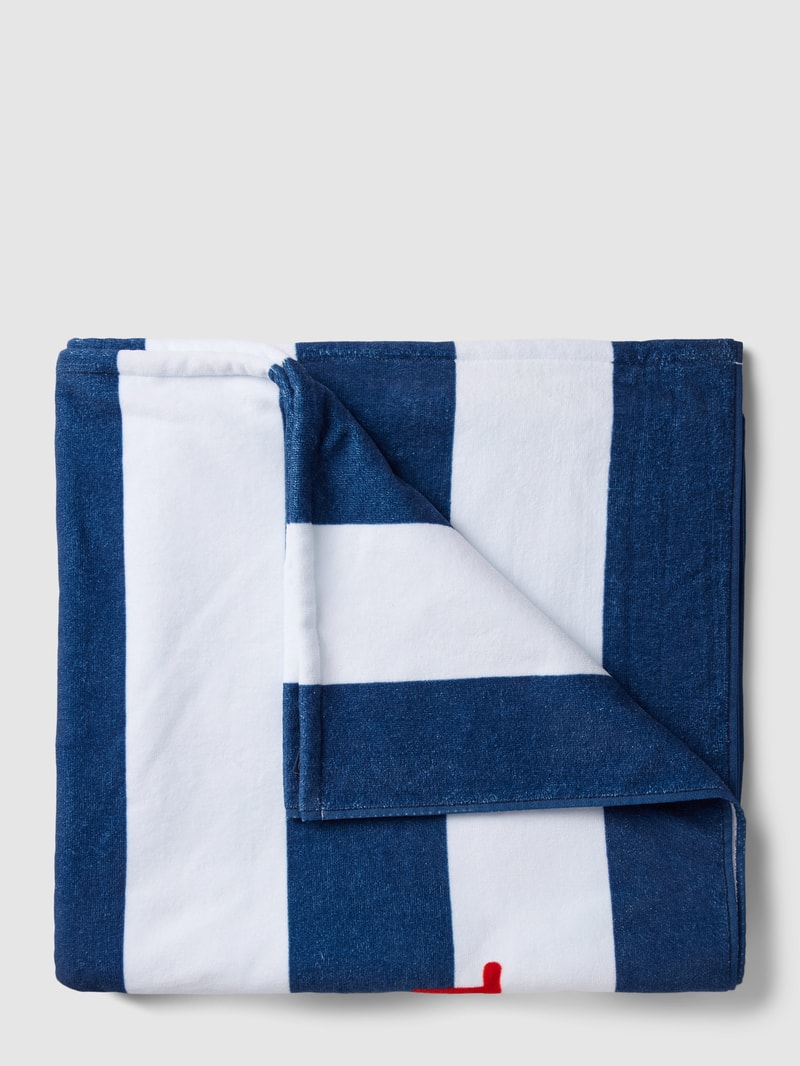 Handtuch mit Label-Print in marineblau