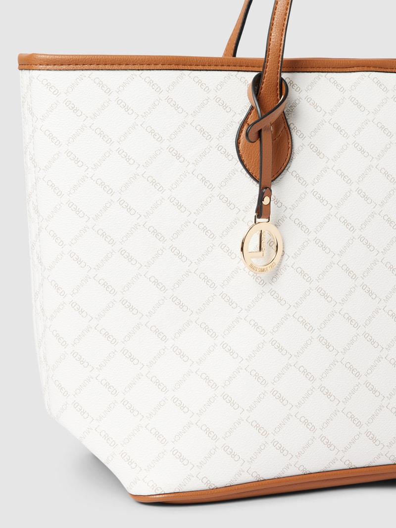 Shopper mit Label-Print Modell 'FILIBERTA' in ecru