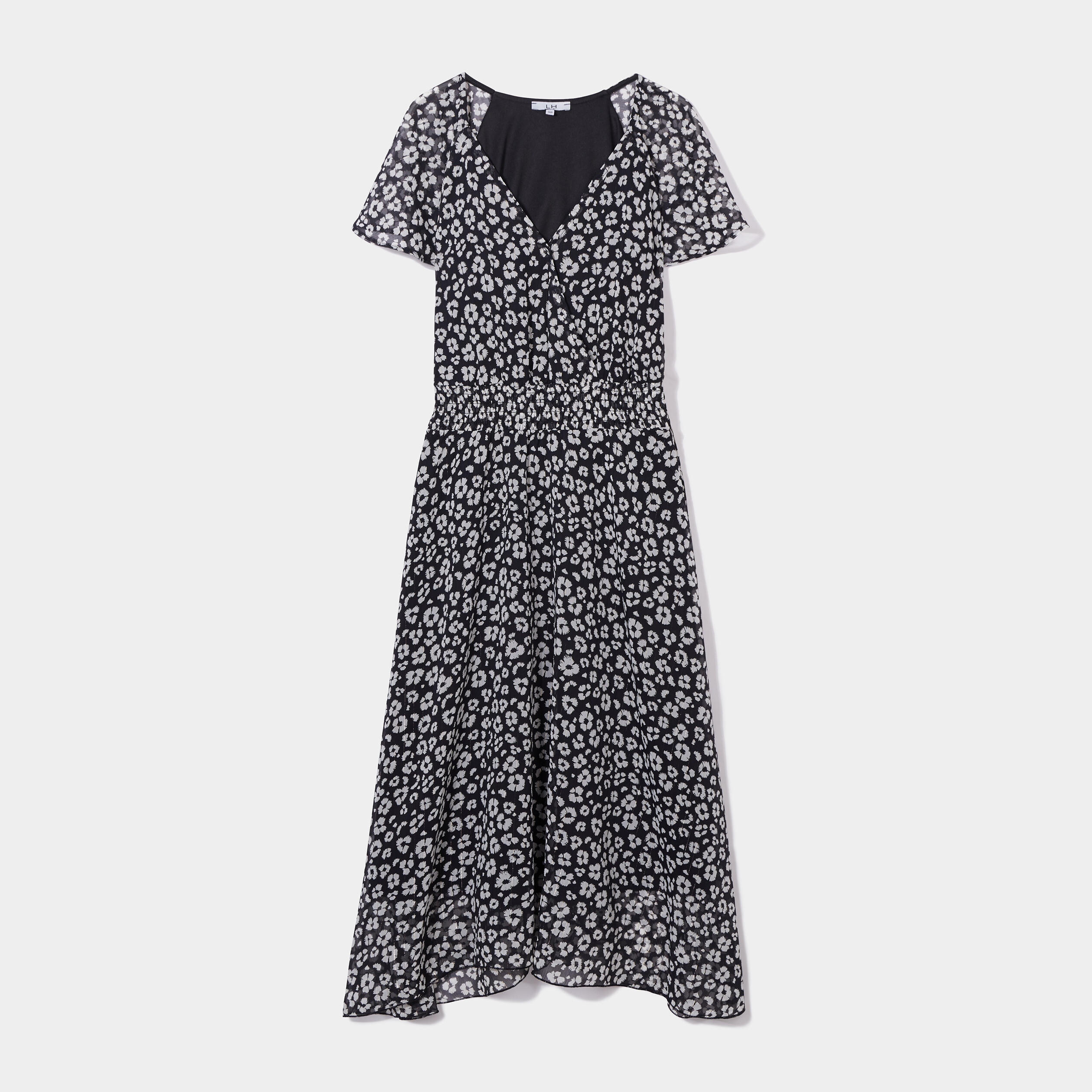 Robe midi droite noir femme | La Halle