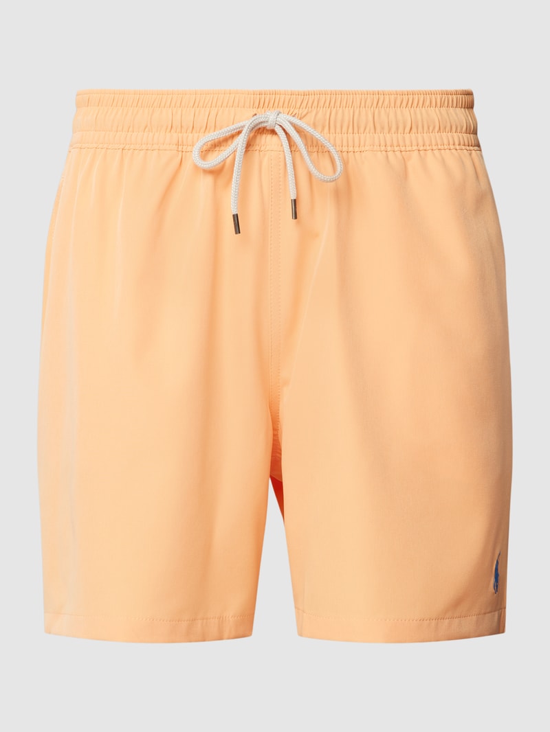 Badehose mit Label-Stitching in apricot