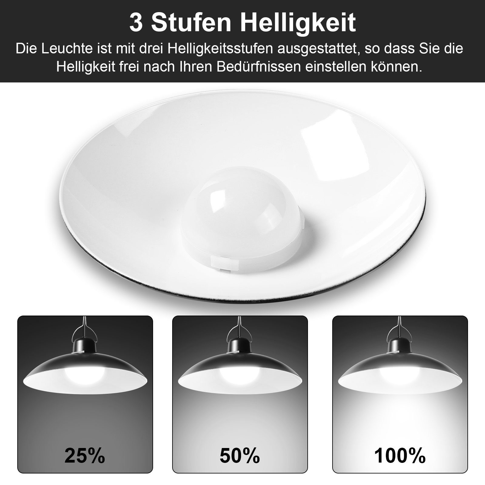Rosnek LED Solarleuchte Solar Hängelampen für Außen & Innen, Solarlampen für Außen, LED, Warm weiß, Weiß, IP65 Wasserdicht Solar Hängelampe mit Fernbedienung, Garten Terrassen