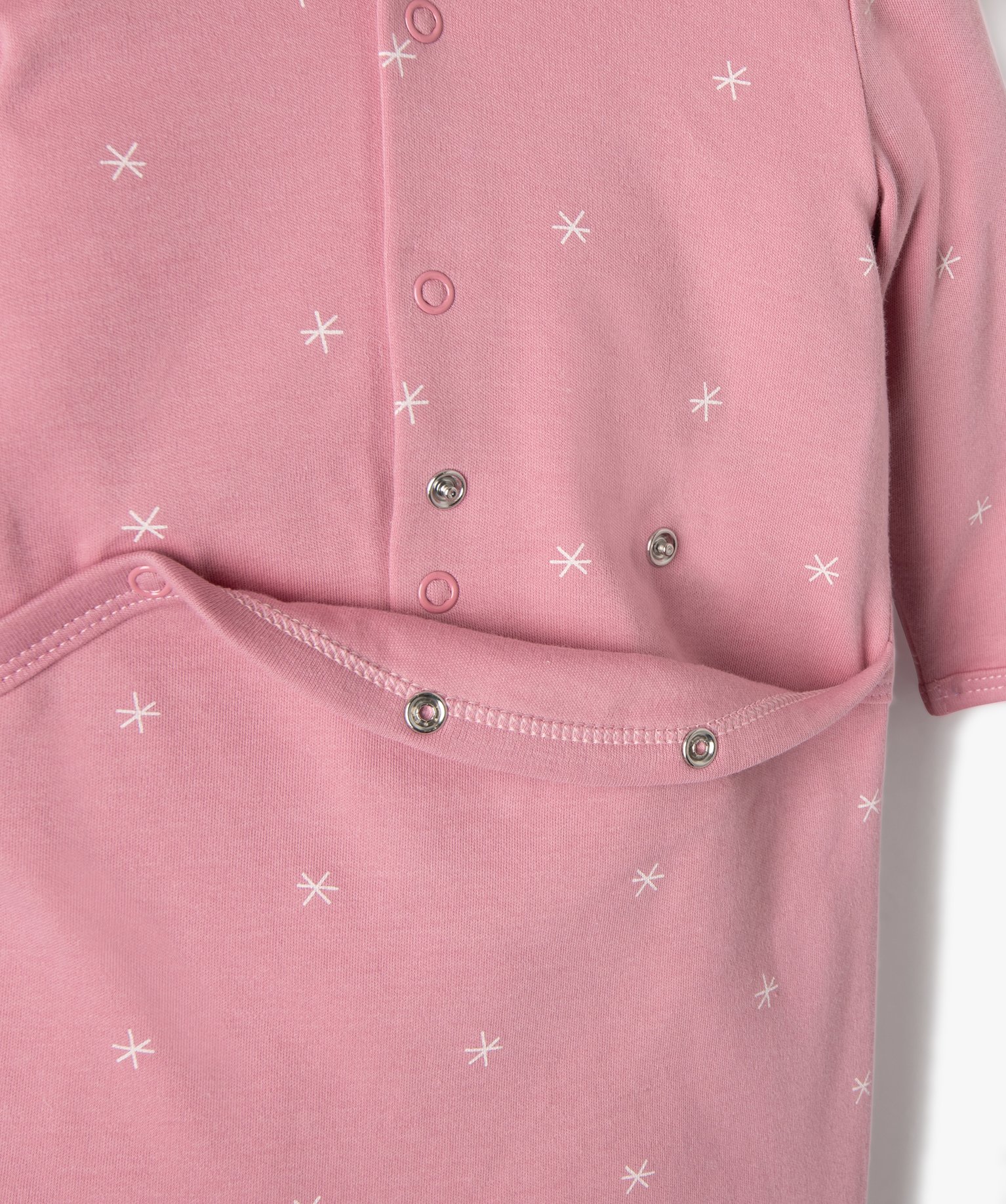 Pyjama bébé fille à motifs étoiles et fermeture pont-dos rose | GEMO