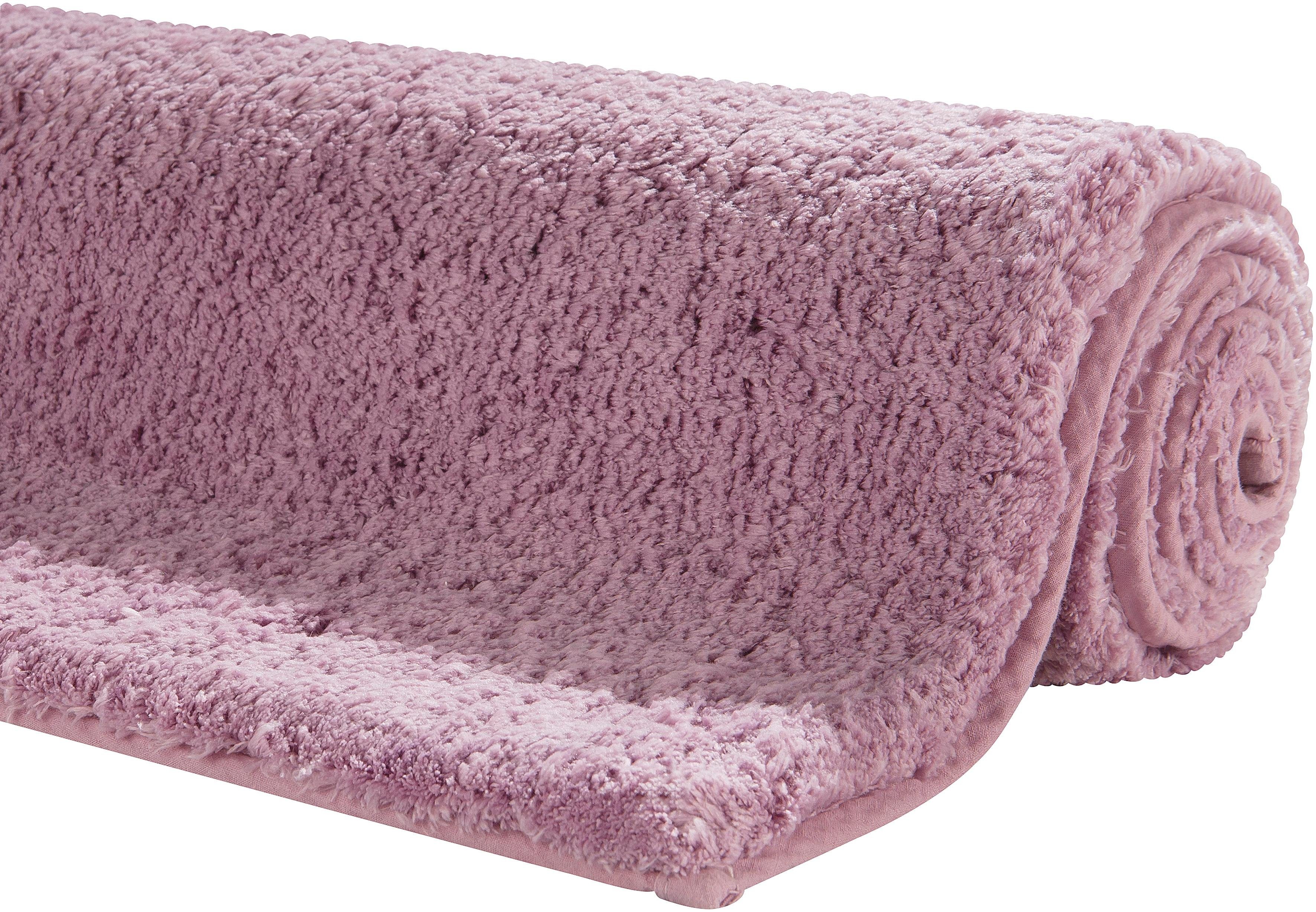Badematte Jos my home, Höhe 22 mm, rutschhemmend beschichtet, fußbodenheizungsgeeignet, schnell trocknend, Polyester, rechteckig, Badematten in Pastell-Farben, Badteppich als 3 teiliges Set erhältlich