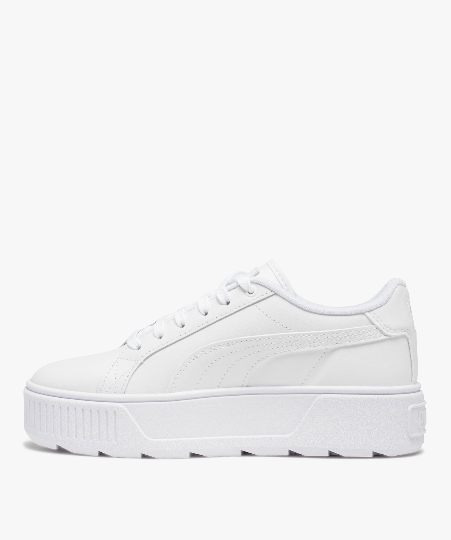 Baskets femme unies à semelle plateforme - Puma Karmen blanc | GEMO