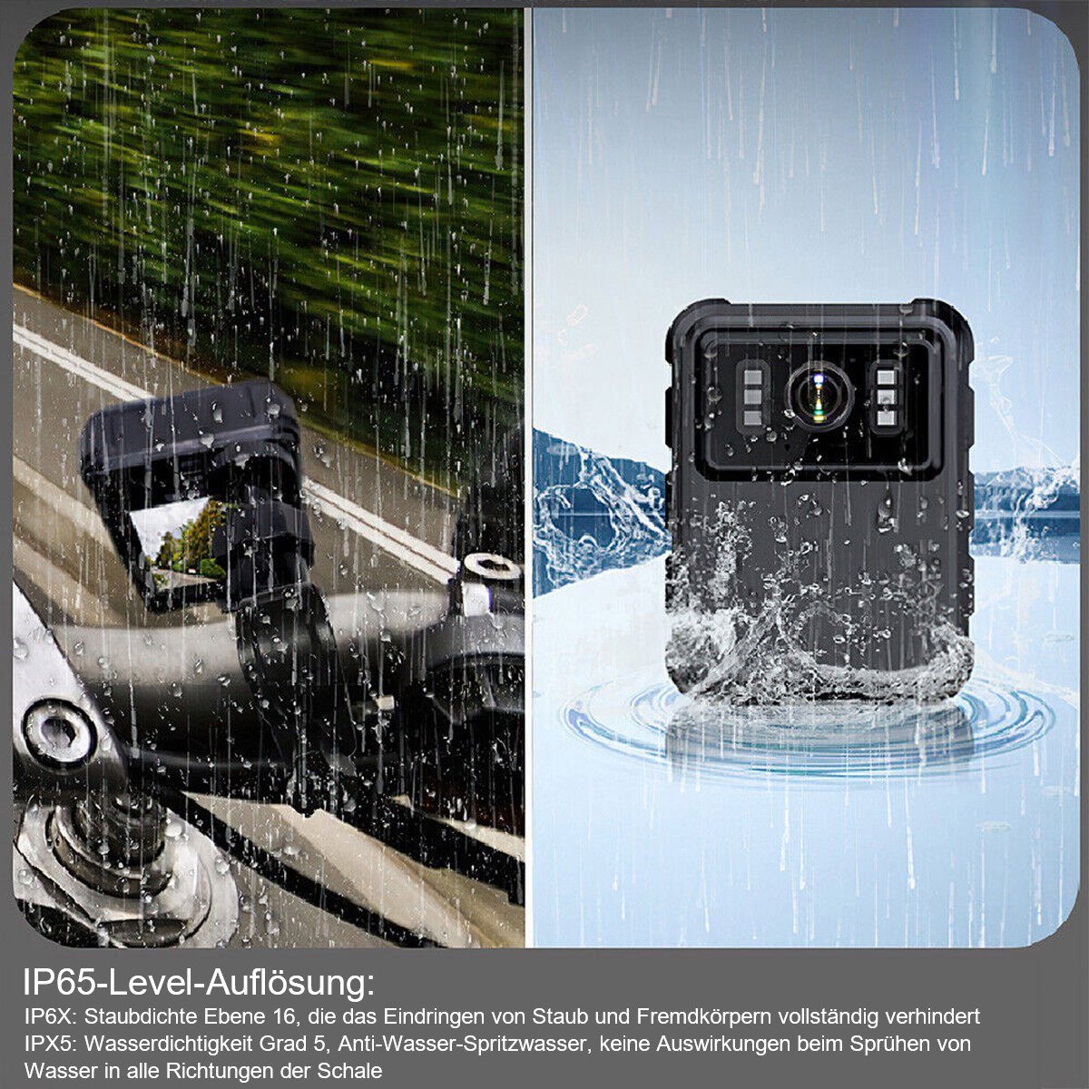 Yoyaxi Mini HD 1080P Körperkamera Dashcam (DVR Sports Cam Motorrad-Camcorder + Fahrradhalterung)