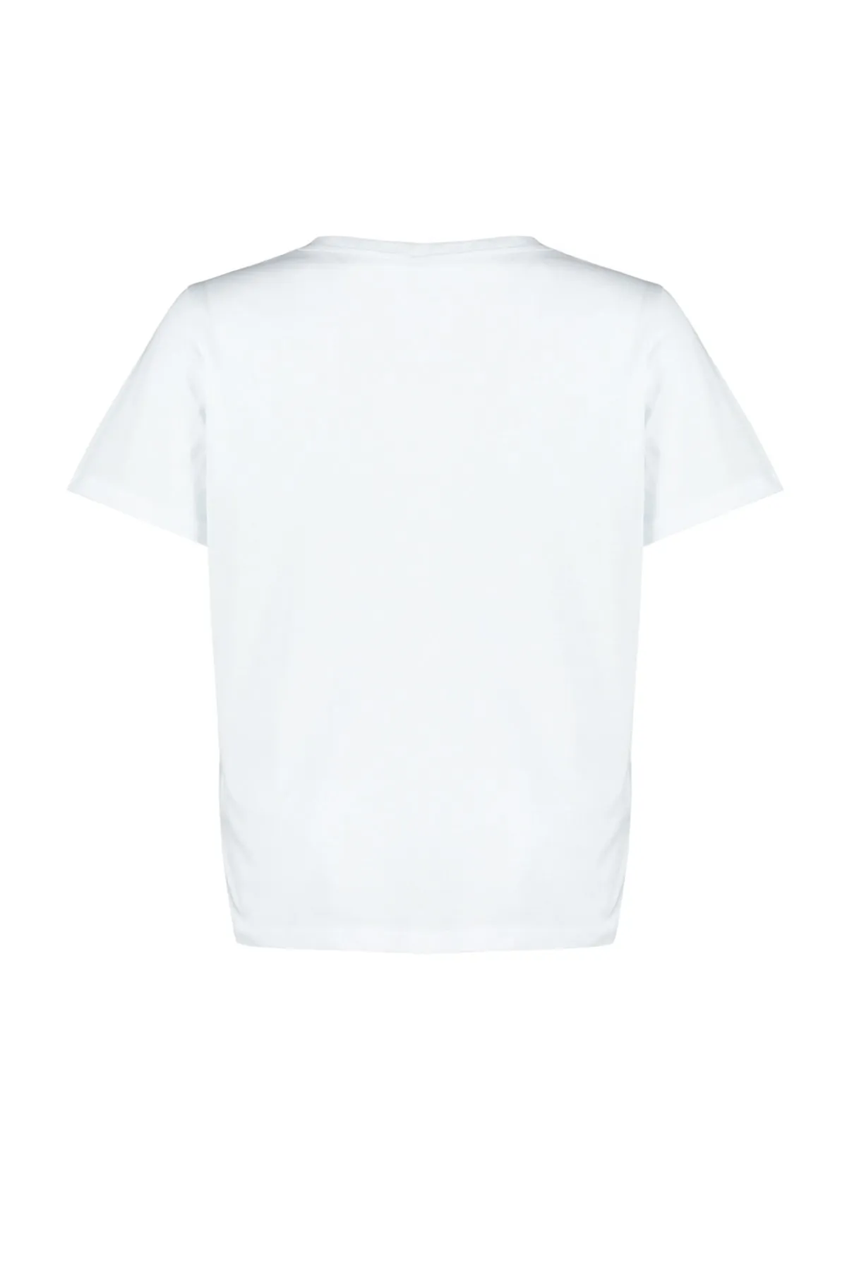 Trendyol Curve  Weißes Basic-Strick-T-Shirt mit V-Ausschnitt TBBSS22BF0028