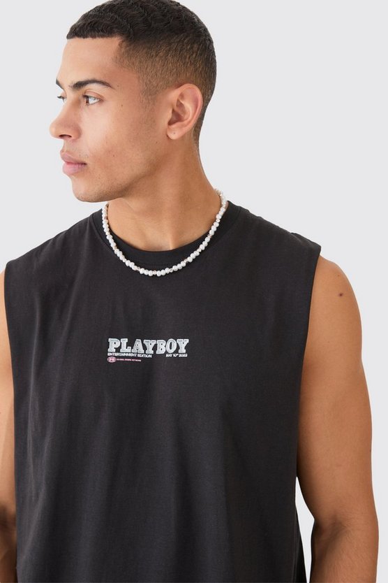 Oversize Tanktop mit Playboy-Print