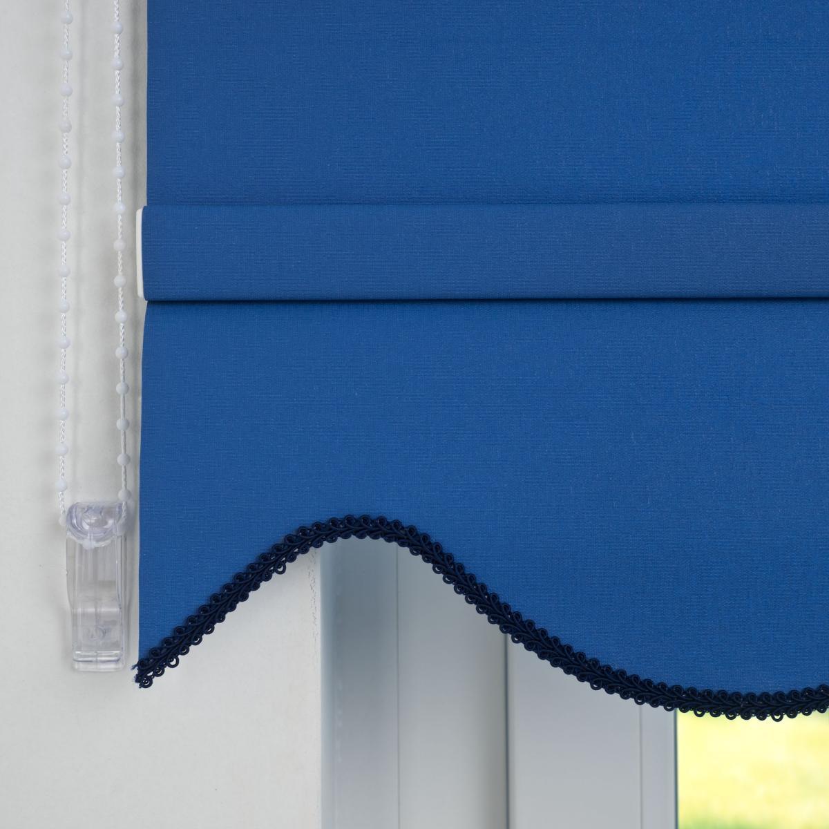 Bella Casa Seitenzugrollo Kettenzugrollo Volantrollo Rollo Klassik lichtdurchlässig 62 x 180 cm blau für Fenster