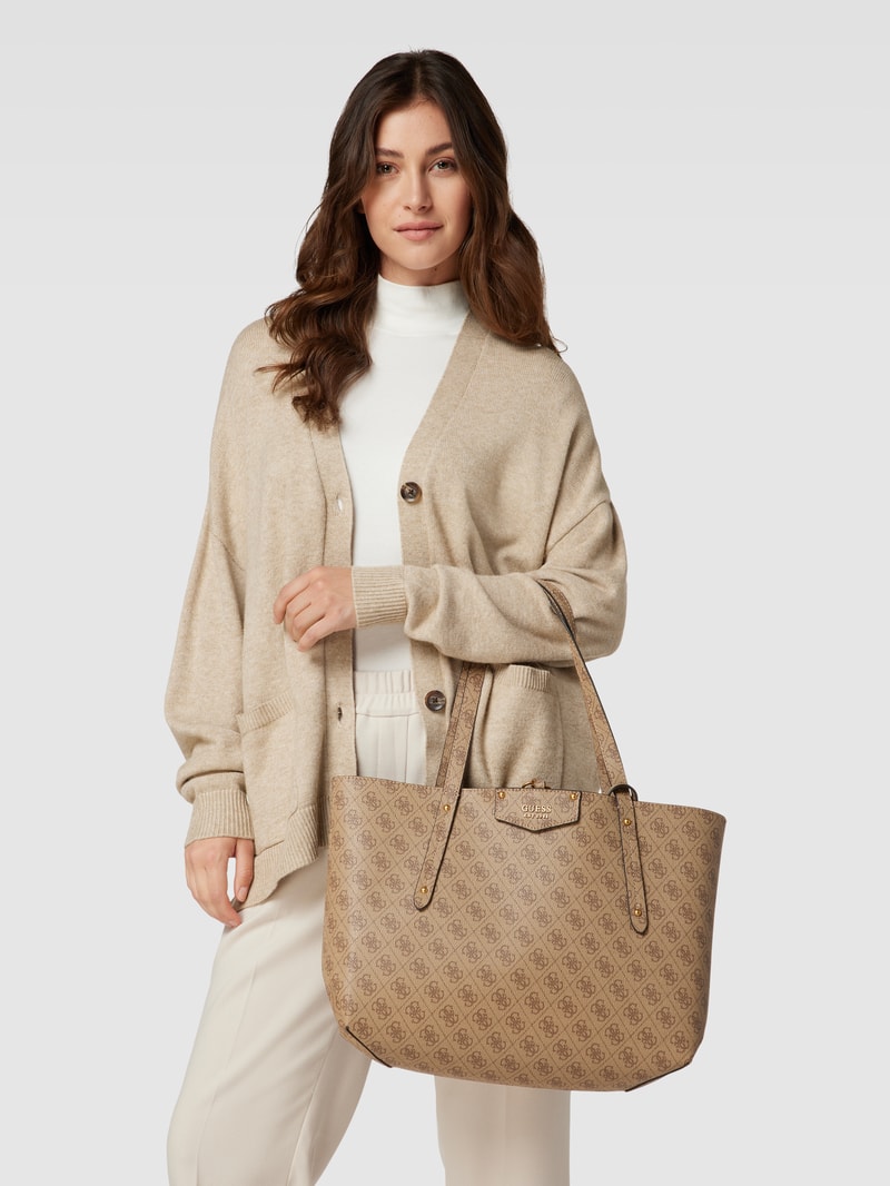 Tote Bag mit Allover-Muster Modell 'BRENTON' in sand