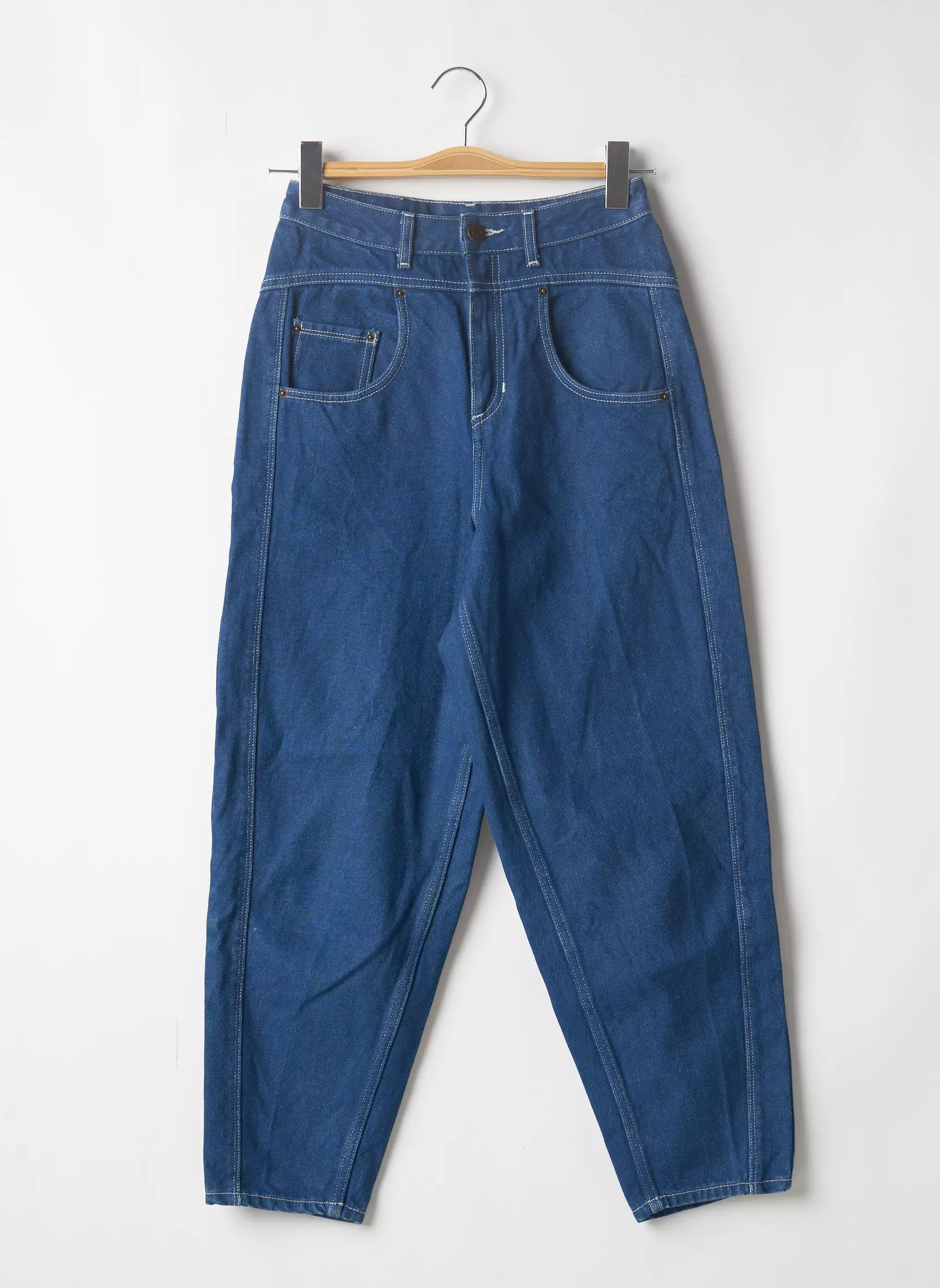 American Vintage Jeans Coupe Large Femme couleur bleu
