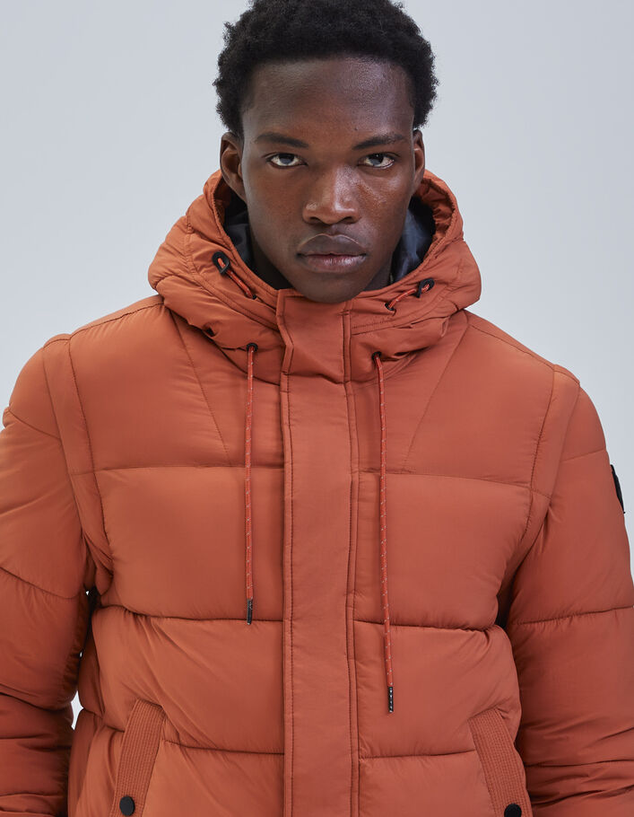 Doudoune brique à manches amovibles Homme