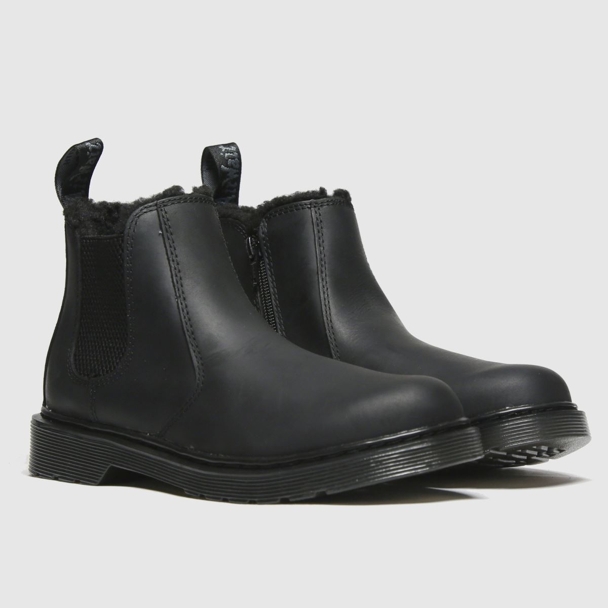 Černé dětské boty Dr. Martens 2976 leonore mono