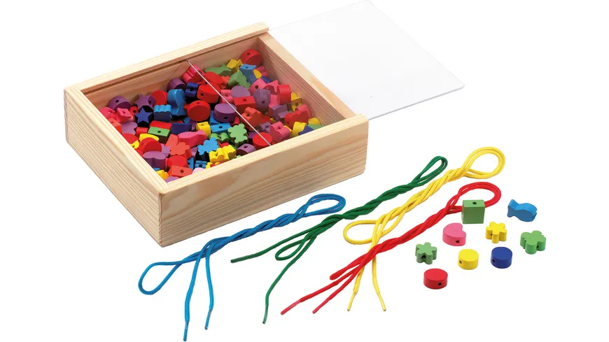 Lena - Holzspielzeug - Holzperlen in Holzkiste
