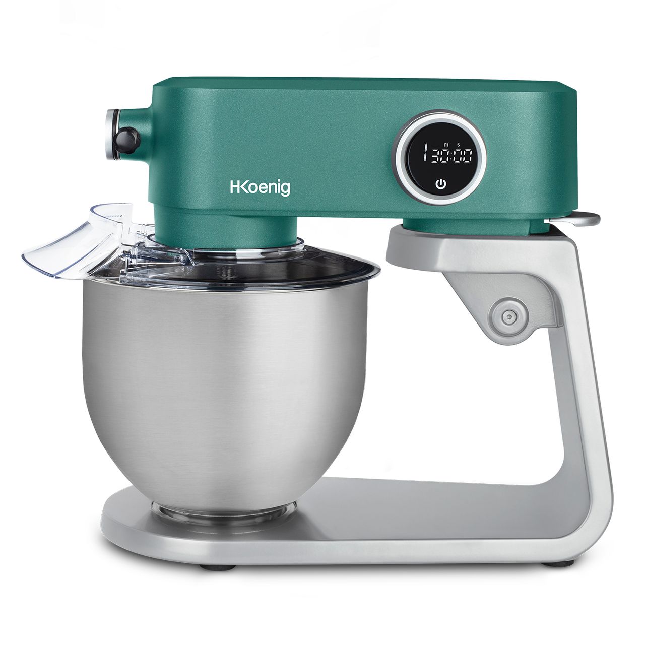 H.Koenig KM128 Küchenmaschine, professionell, multifunktionell, 5 l, Edelstahl, Mattgrün, leistungsstark, 800 W, 8 Geschwindigkeitsstufen, grün