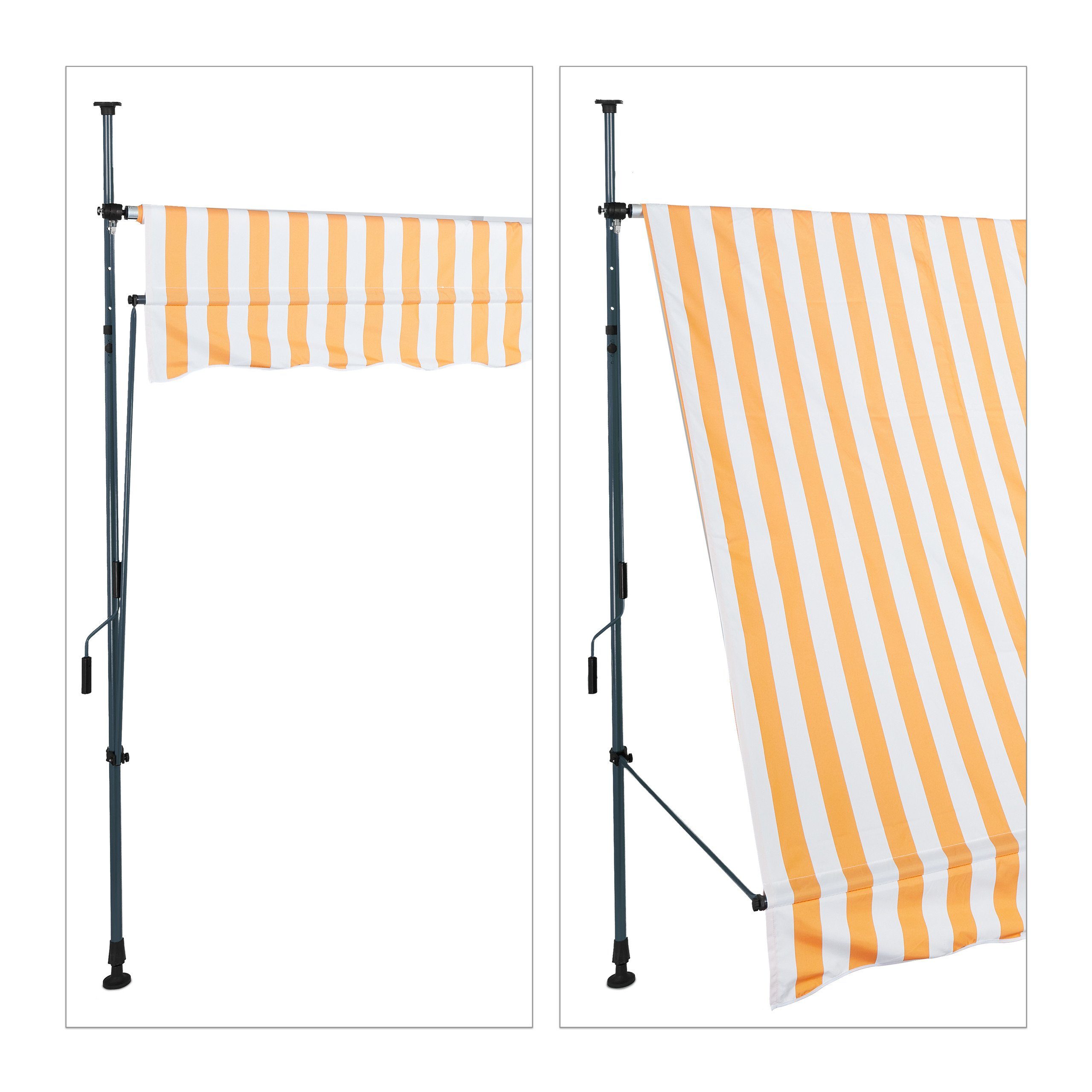 relaxdays Klemmmarkise Klemmmarkise für Balkon 150 x 120 cm
