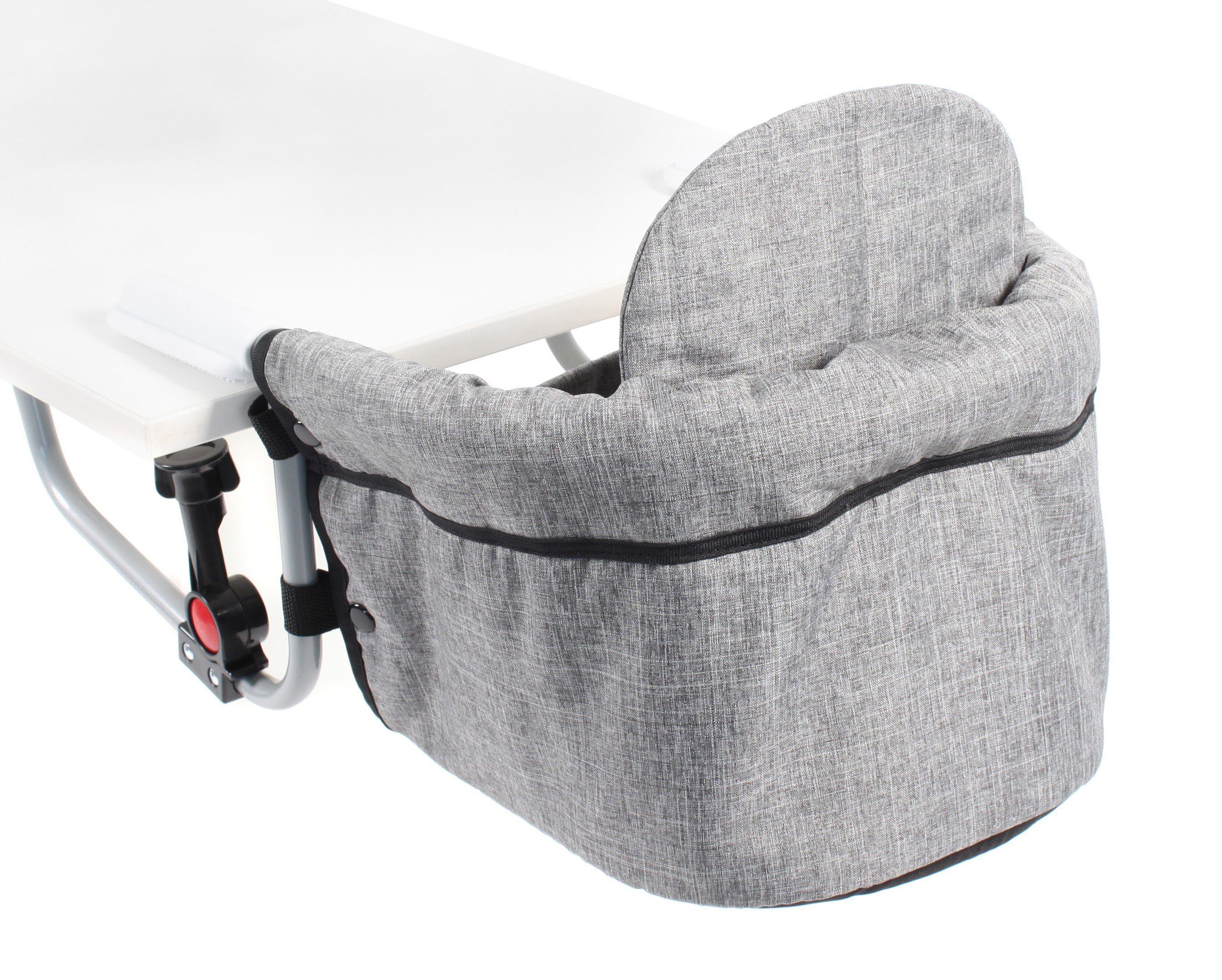 CHIC4BABY Tischsitz Relax, Melange Grau, platzsparend zusammenfaltbar