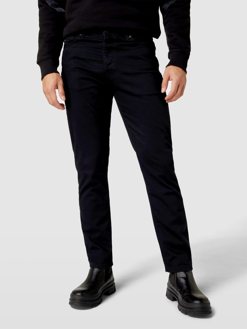 Straight Fit Jeans mit Label-Patch Modell 'HUGO 634' in schwarz