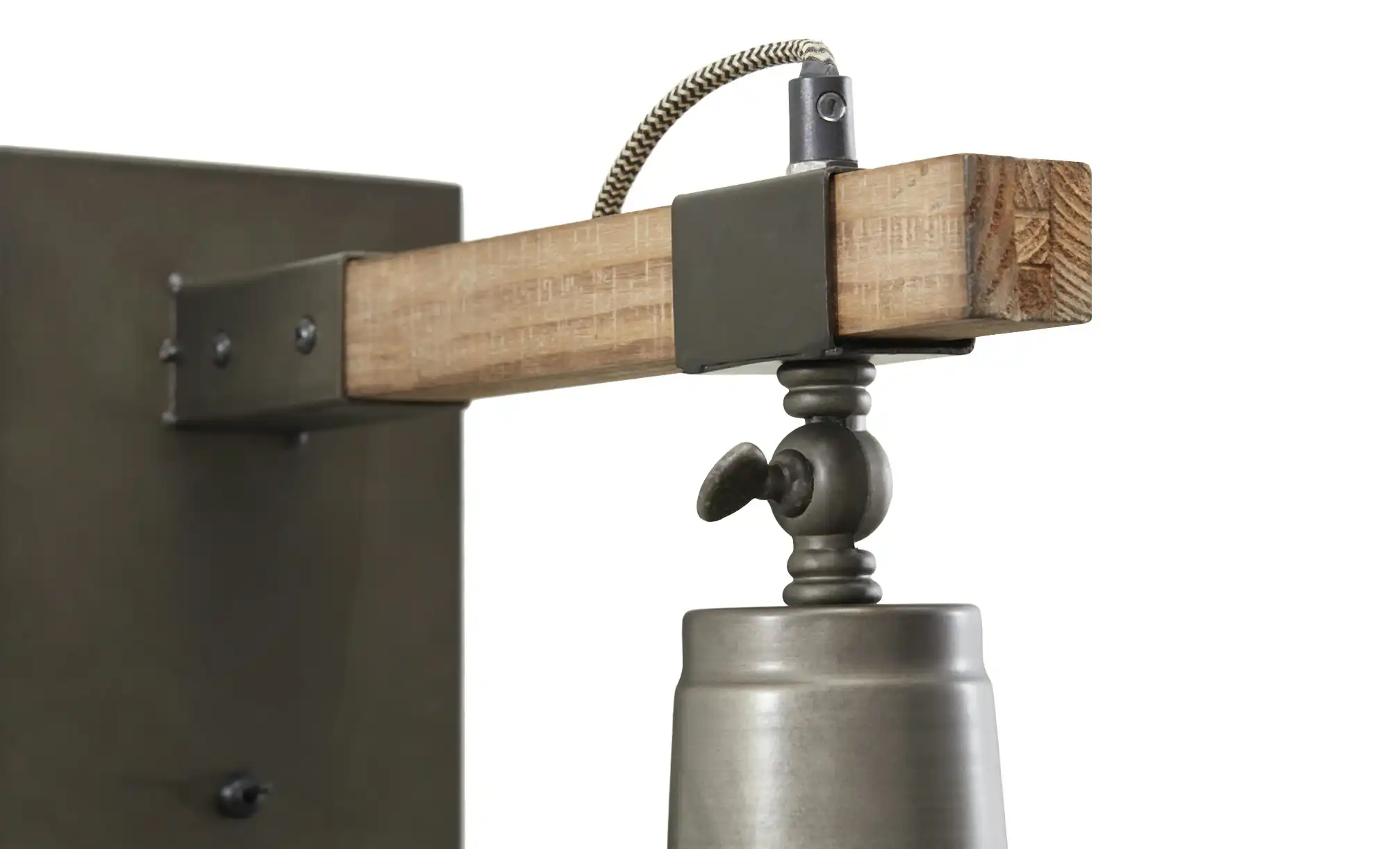 Wandleuchte, 1-flammig, schwarz/holz