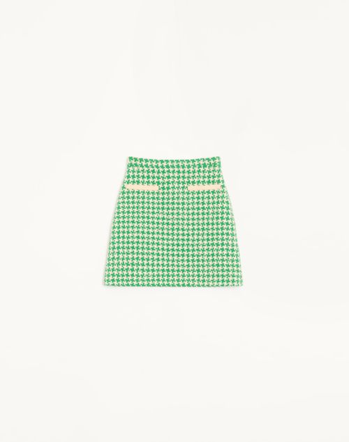 Saia curta em tweed pied-de-poule