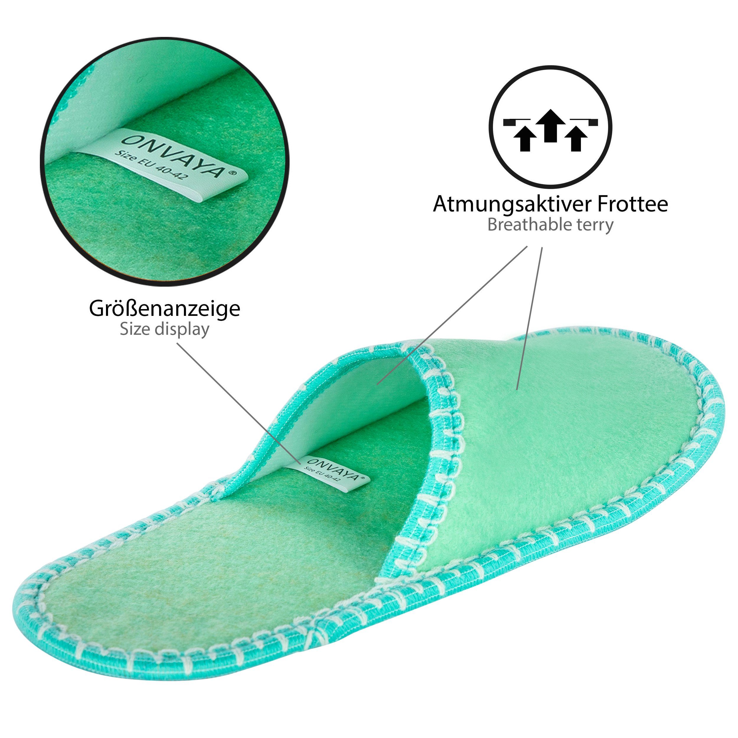ONVAYA ABS Gästepantoffel, Camper, 3er Set, Antirutsch, Hausschuhe, Filz Hausschuh