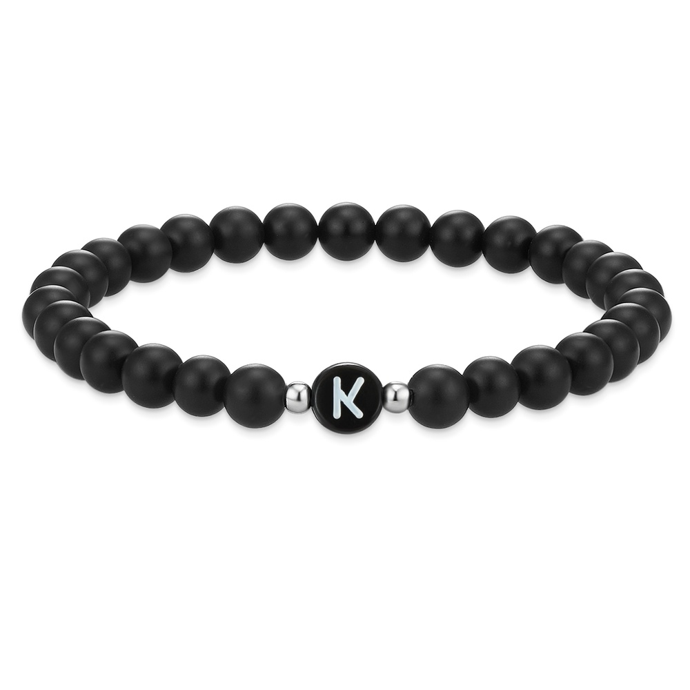 EASTSIDE Bracelet en pierres précieuses Lettres Agate en Noir Bracelet