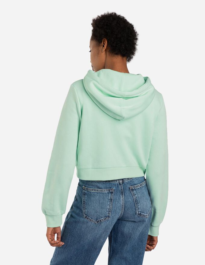 Cropped Sweatjacke - einfarbig