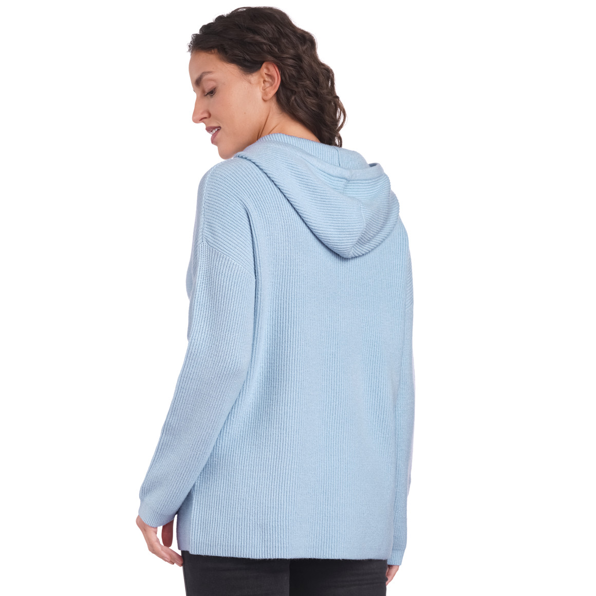 Damen Strickpullover mit Kapuze