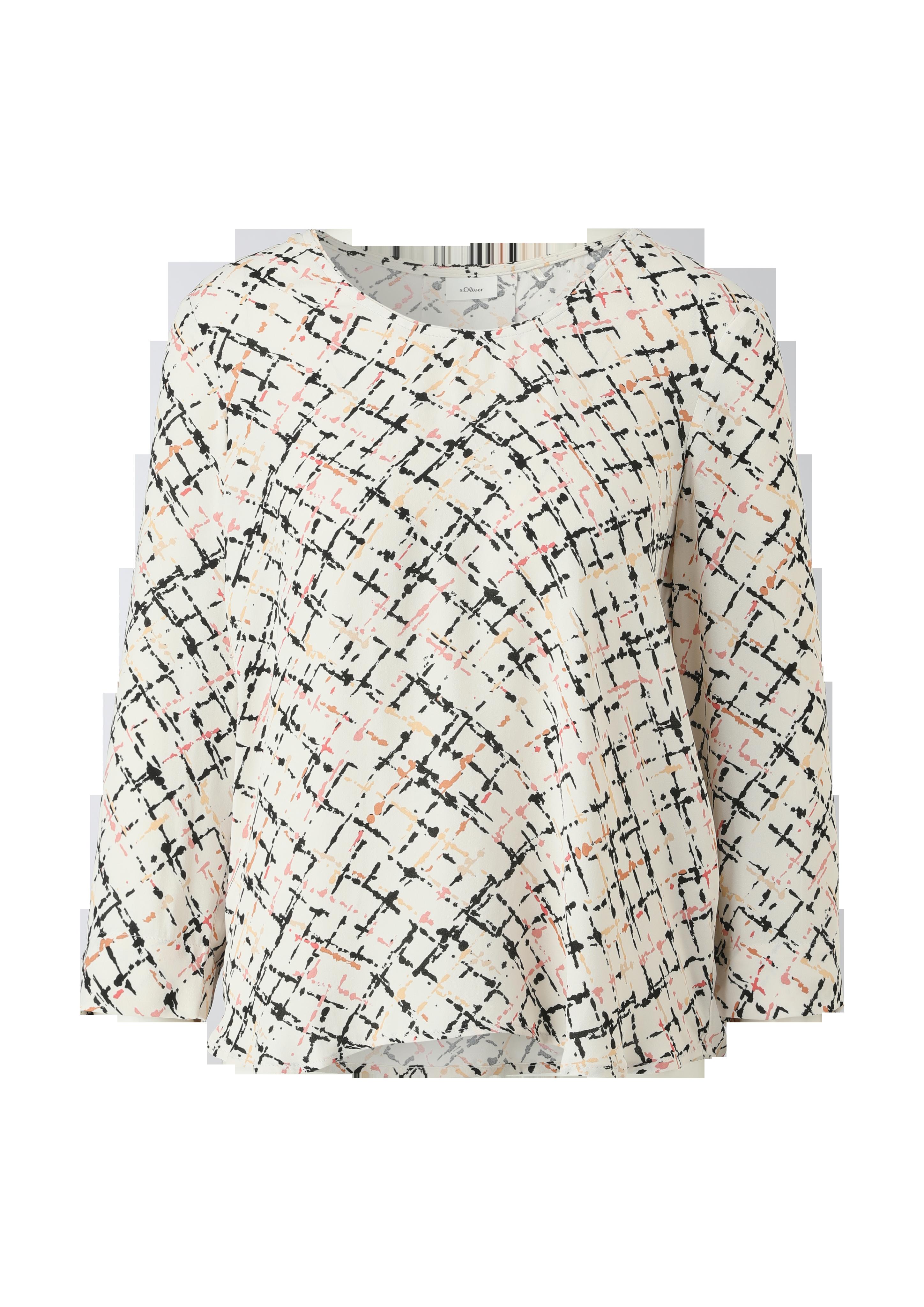 Viskosebluse mit Allovermuster  2121966-02A3