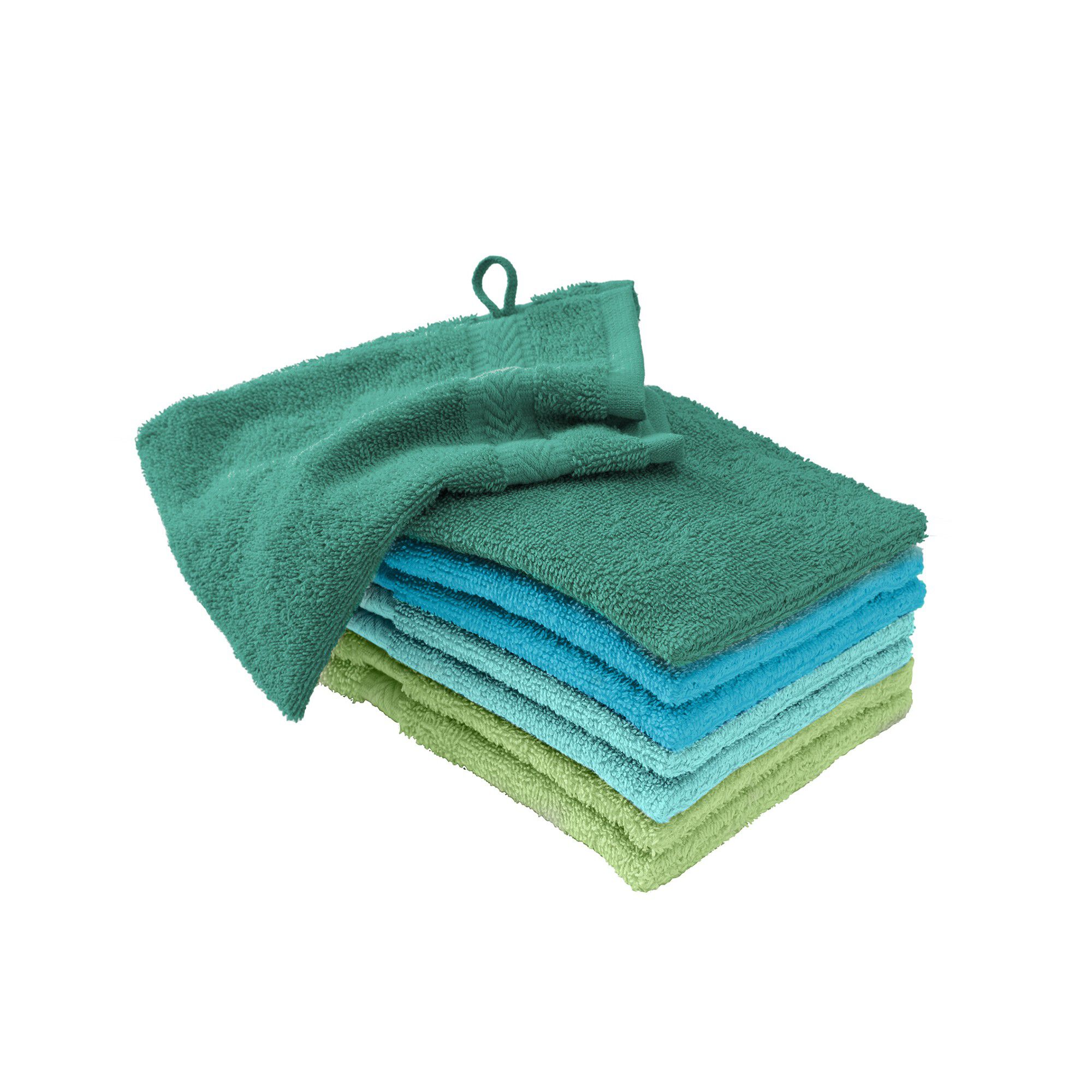 Gant de toilette camaïeu lagon