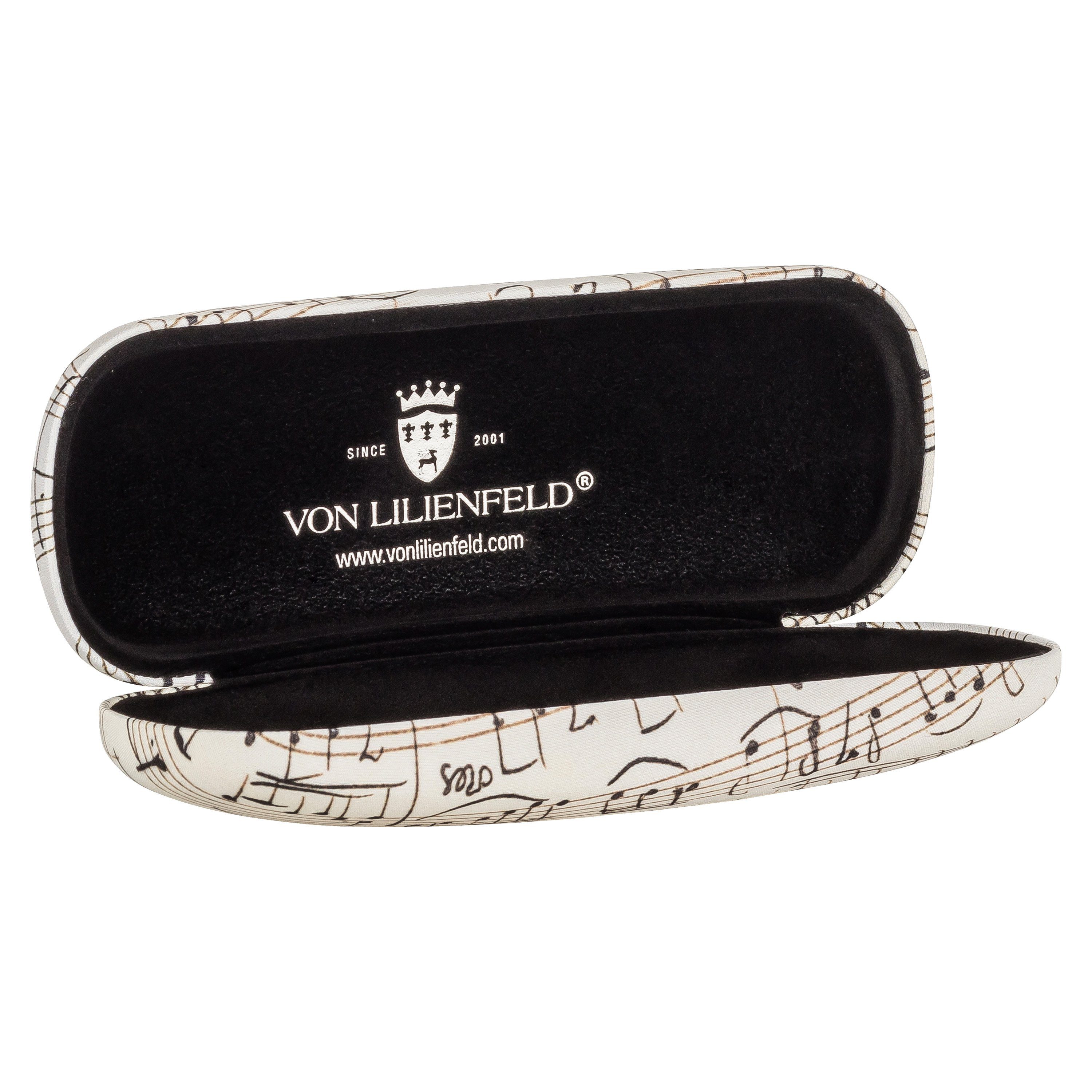 von Lilienfeld Brillenetui Brillenetui Noten Musik Motiv Etui Brillenbox, stabiles mit Mikrofaser bezogenes Hardcase