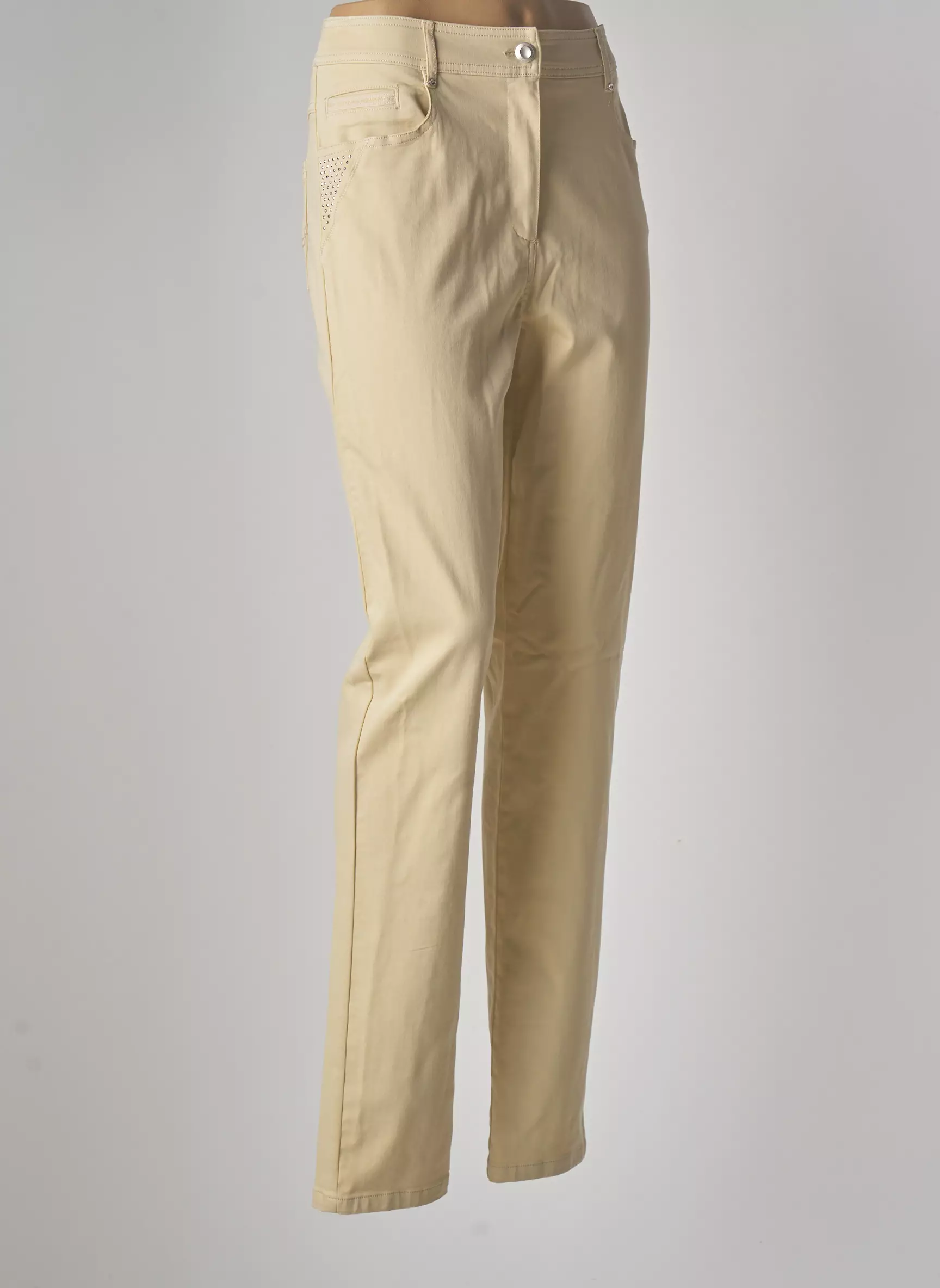 Pause Cafe Pantalons Slim Femme couleur beige