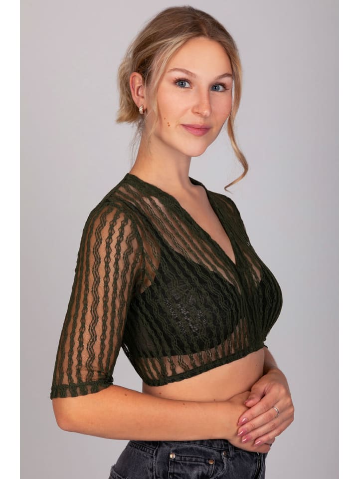 Edelnice Dirndlbluse Anna Khaki Grün in grün günstig kaufen