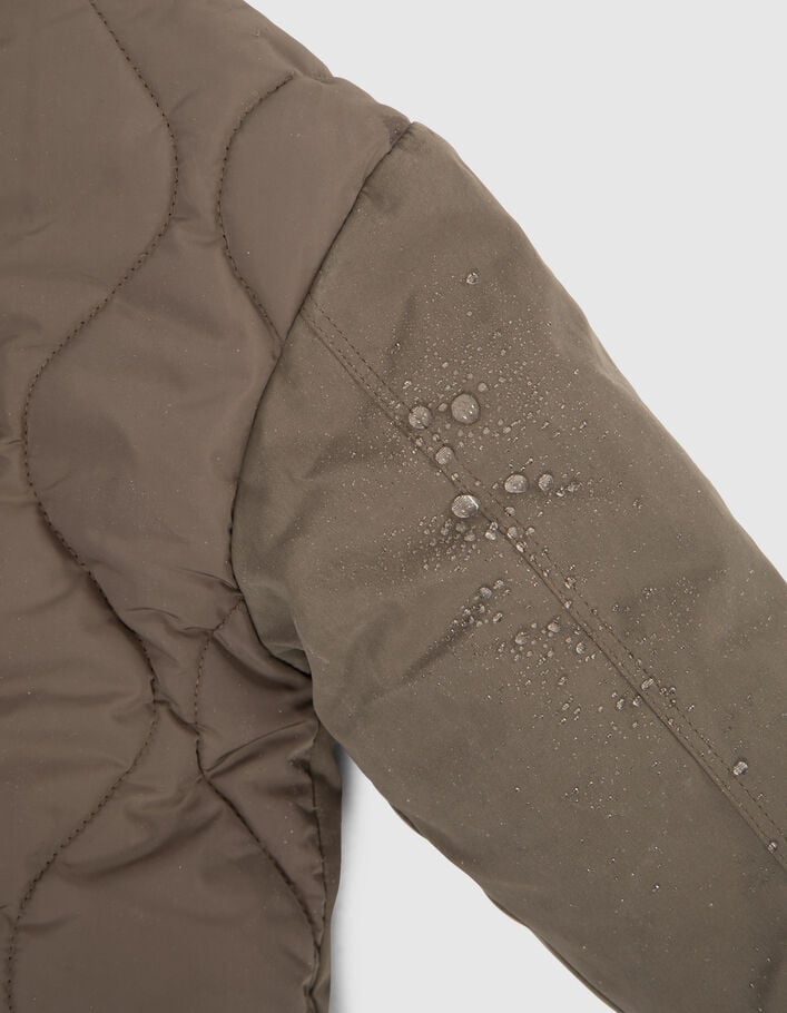 Parka kaki fourrée dos matelassé fille