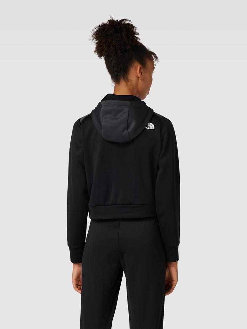 Cropped Hoodie mit Label-Print Modell 'REAXION' in schwarz