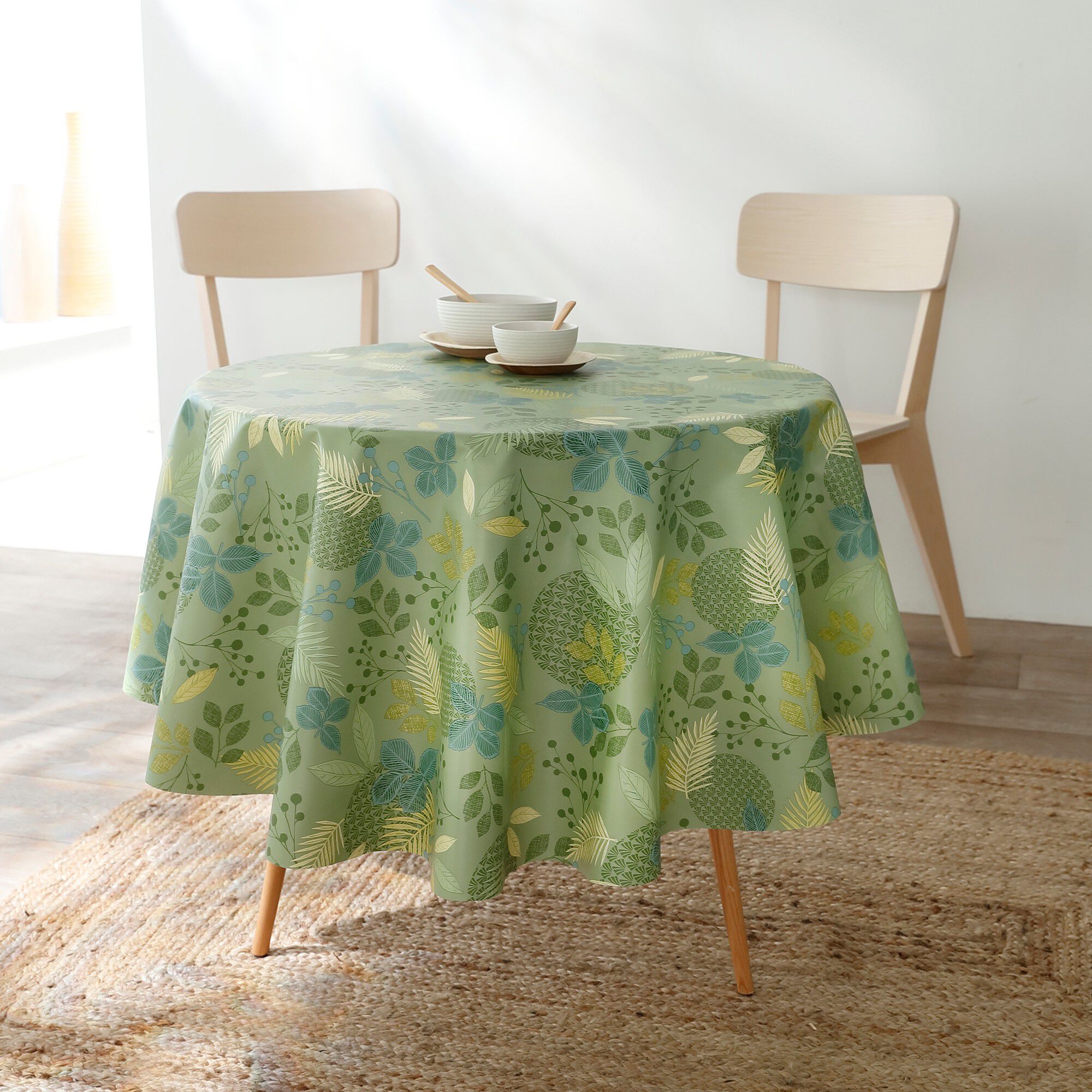 Nappe toile cirée imprimée Feuillages