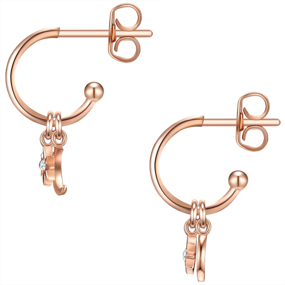 Glanzstücke München Puces d'oreilles en argent Croissant/étoile Argent sterling Oxyde de zirconium (C Boucles d'oreilles