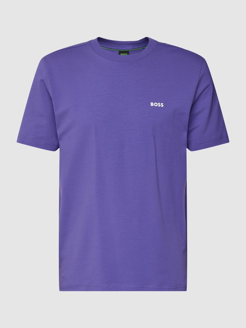 T-Shirt mit Label-Print in lila