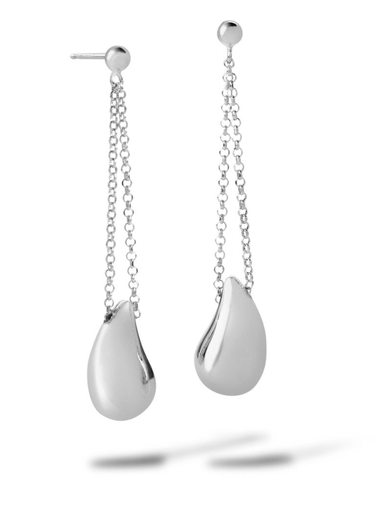 Casa Jewelry Drop Shiny silver stud earrings
