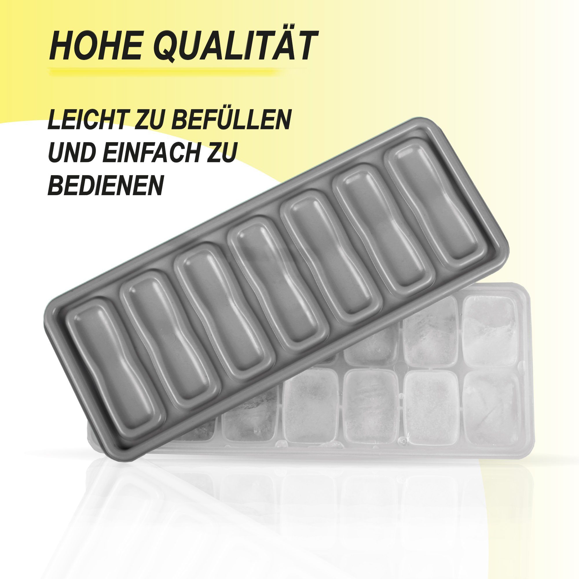 Bestlivings Frischhaltedose Vorratsdose Set, Eiswürfelform mit Deckel, Eiswürfelbox für Gefrierschrank, Cocktail, Whisky, Wasser, Limo