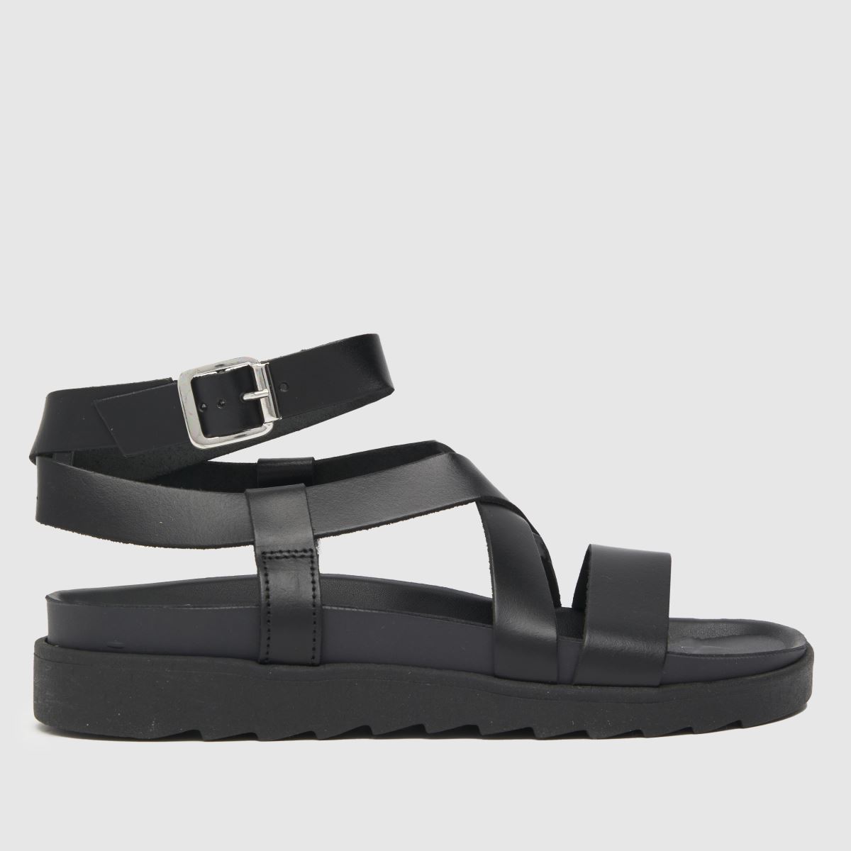 Schuh Taylor keresztpántos talpbetétes szandál fekete színben