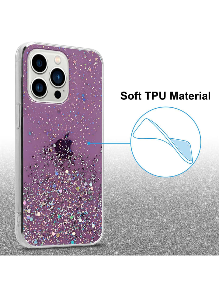 cadorabo Hülle für Apple iPhone 13 PRO Glitter in Lila mit Glitter günstig kaufen onesize