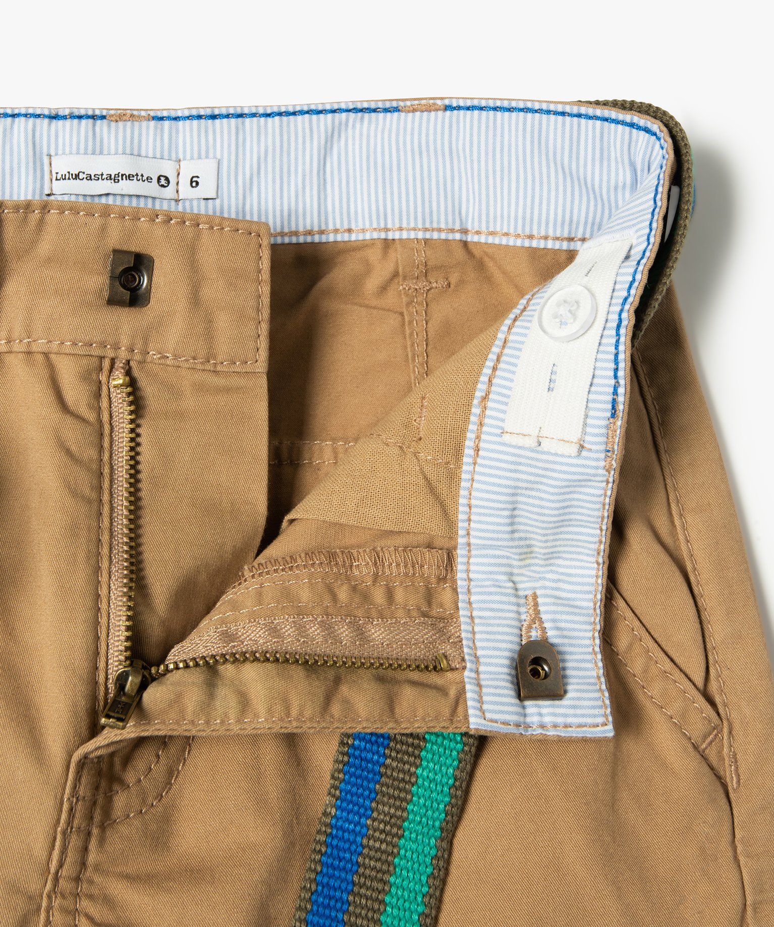 Bermuda Garçon en toile avec poches à rabat et ceinture - ... beige | GEMO