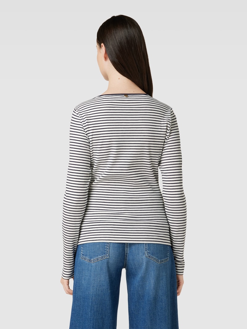 Longsleeve mit Streifenmuster in marineblau