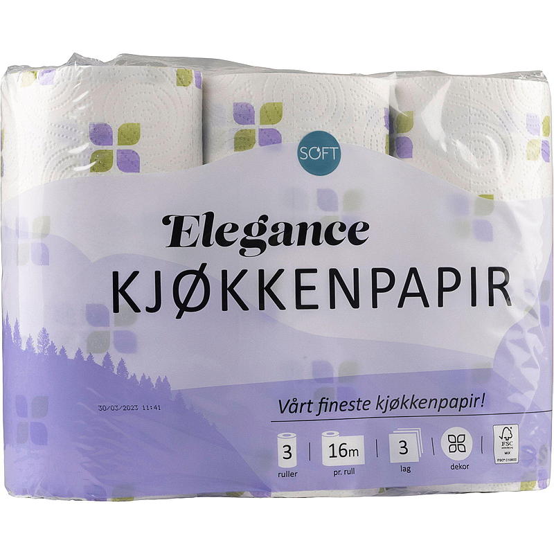 Soft Kjøkkenpapir 3-pk Elegance