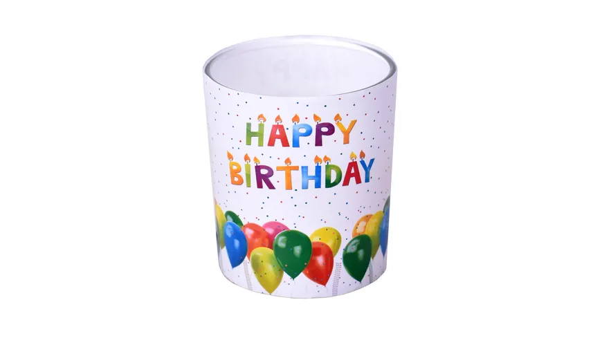 KCB Glas Happy Birthday weiß